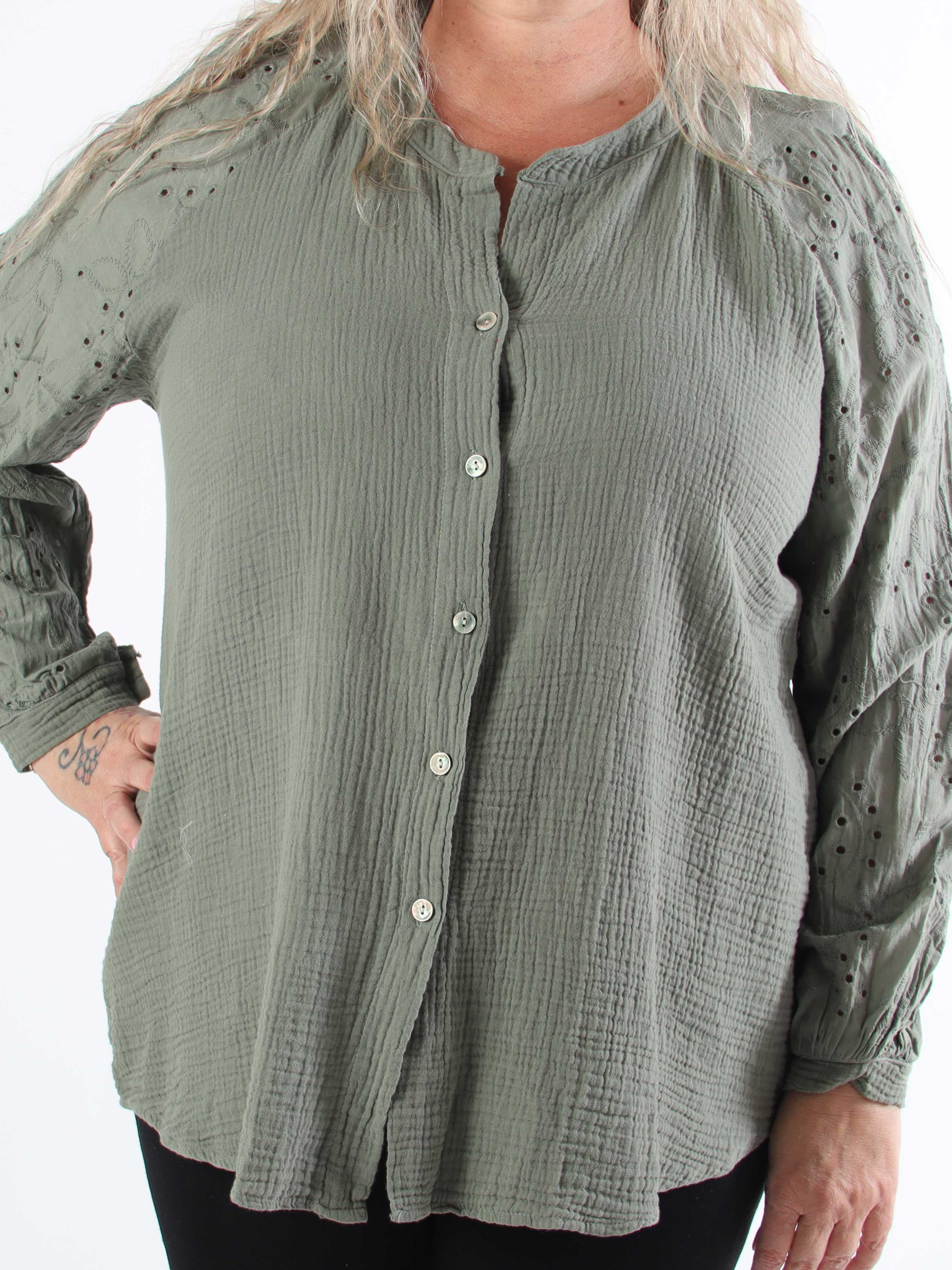 Sandrini - Blød bomuldsskjorte i plus size